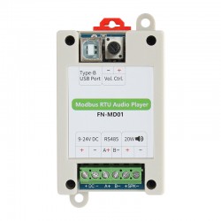 Modbus RTU Audio Player RS485 Modbus RTU MP3 Player with 20W Amplifier